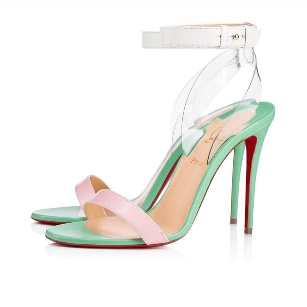 Christian Louboutin Pastel Green and Pink Heels - Picture 2 of 13